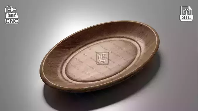 Oval Bowl - 3D STL Files for CNC  3D print model
