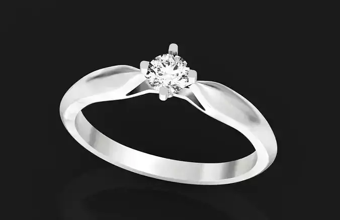  4-prong engagement ring with diamond 696
