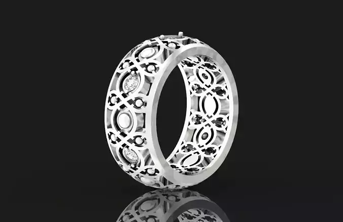 wedding ring with patterns ornament unisex pair 697