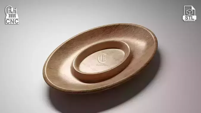 Oval Bowl 3 - 3D STL Files for CNC  3D print model