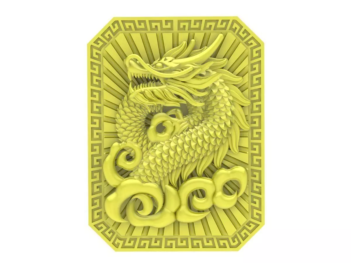 Luxury Chinese Dragon Pendant for Men 4040 3D print model