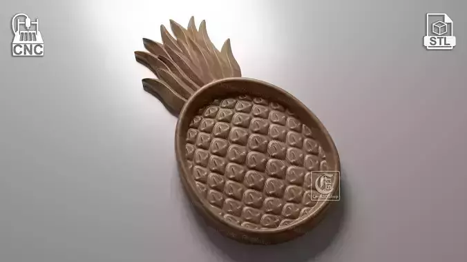 Pineapple Tray - STL model for CNC  3D print model