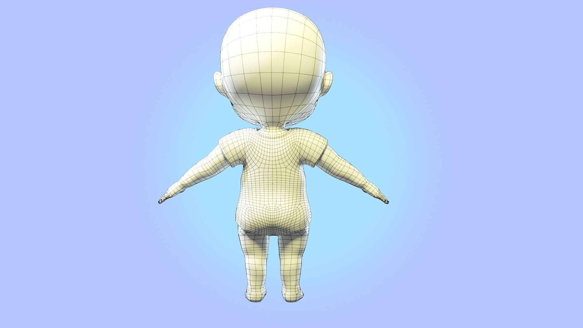 Cartoon Baby Rigged 3D model Low-poly 3D model_30