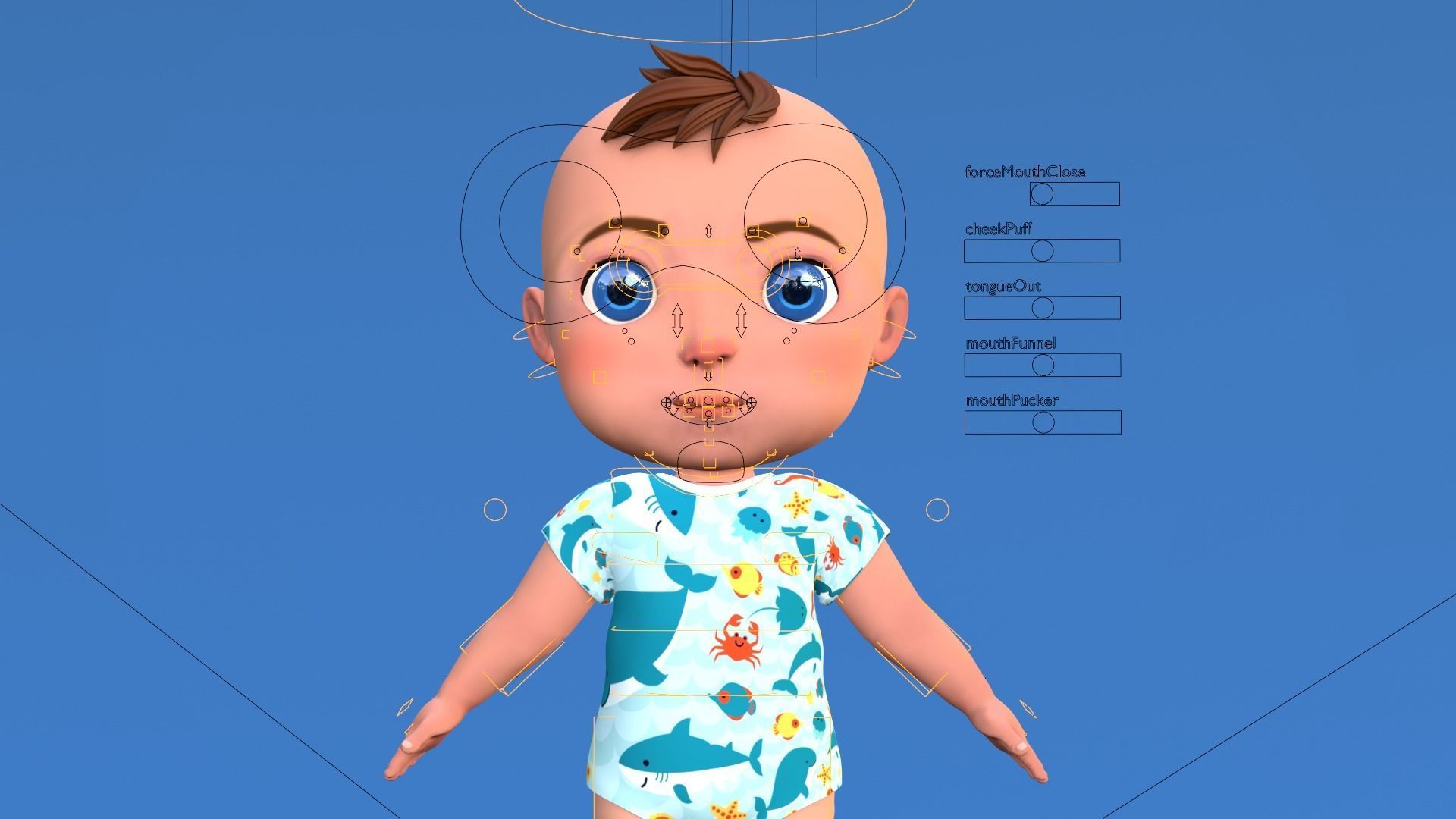 Cartoon Baby Rigged 3D model Low-poly 3D model_21
