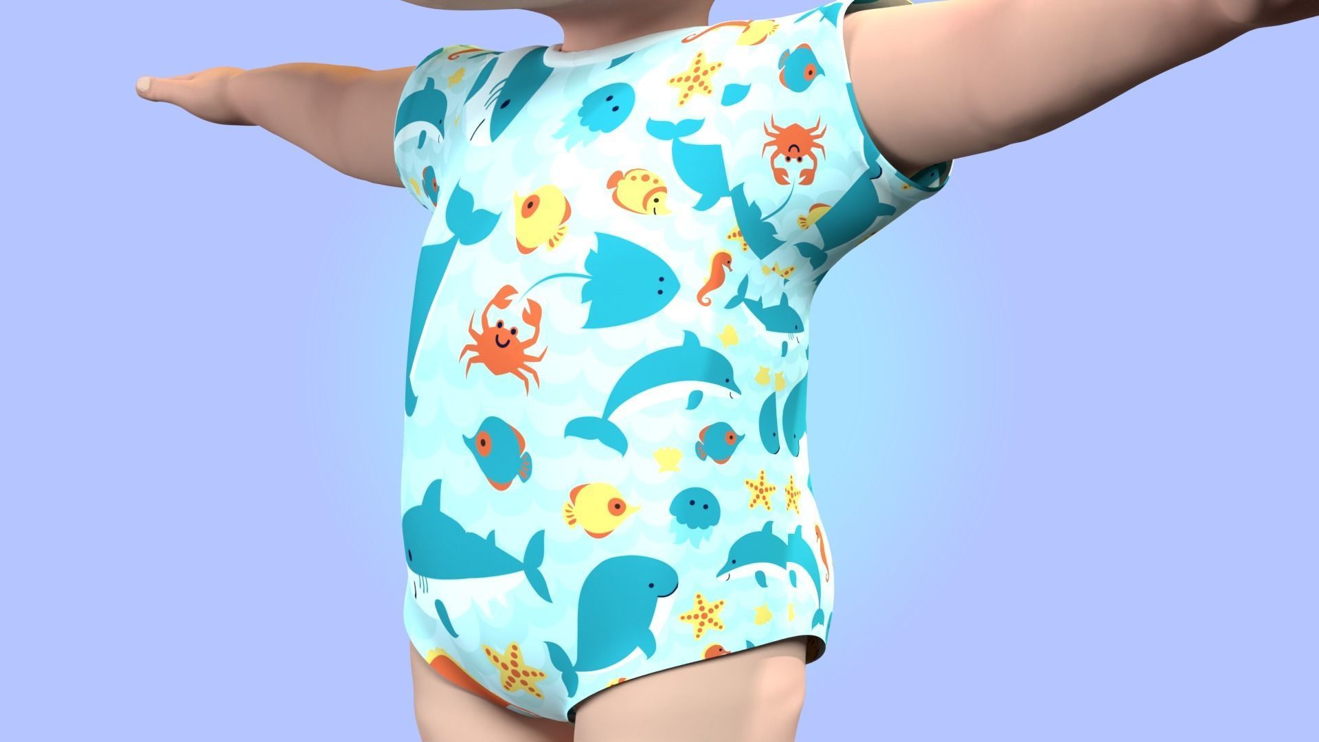 Cartoon Baby Rigged 3D model Low-poly 3D model_17