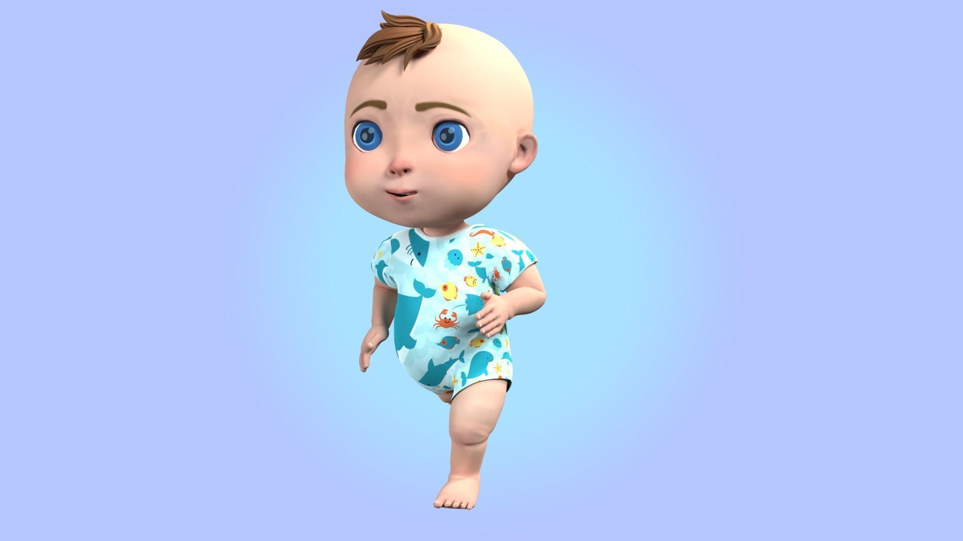 Cartoon Baby Rigged 3D model Low-poly 3D model_8