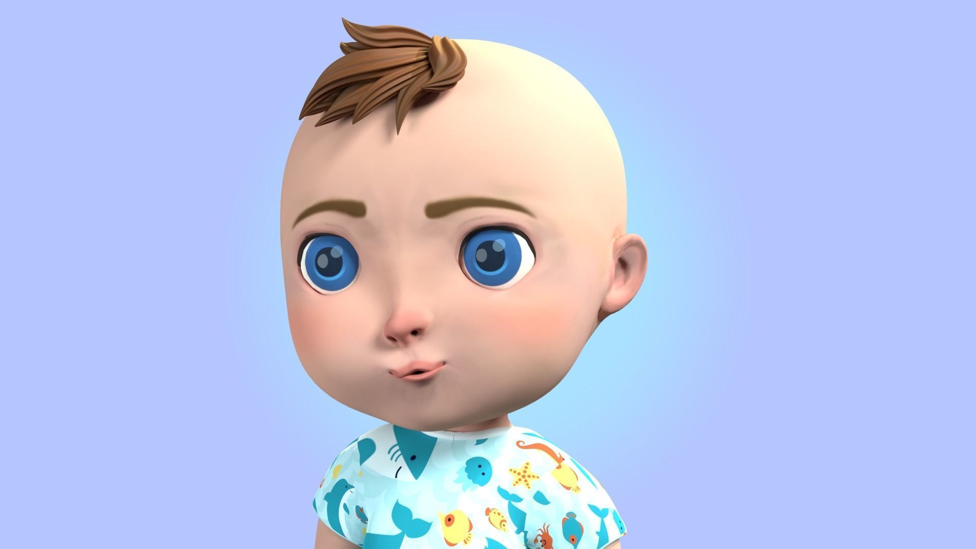 Cartoon Baby Rigged 3D model Low-poly 3D model_9