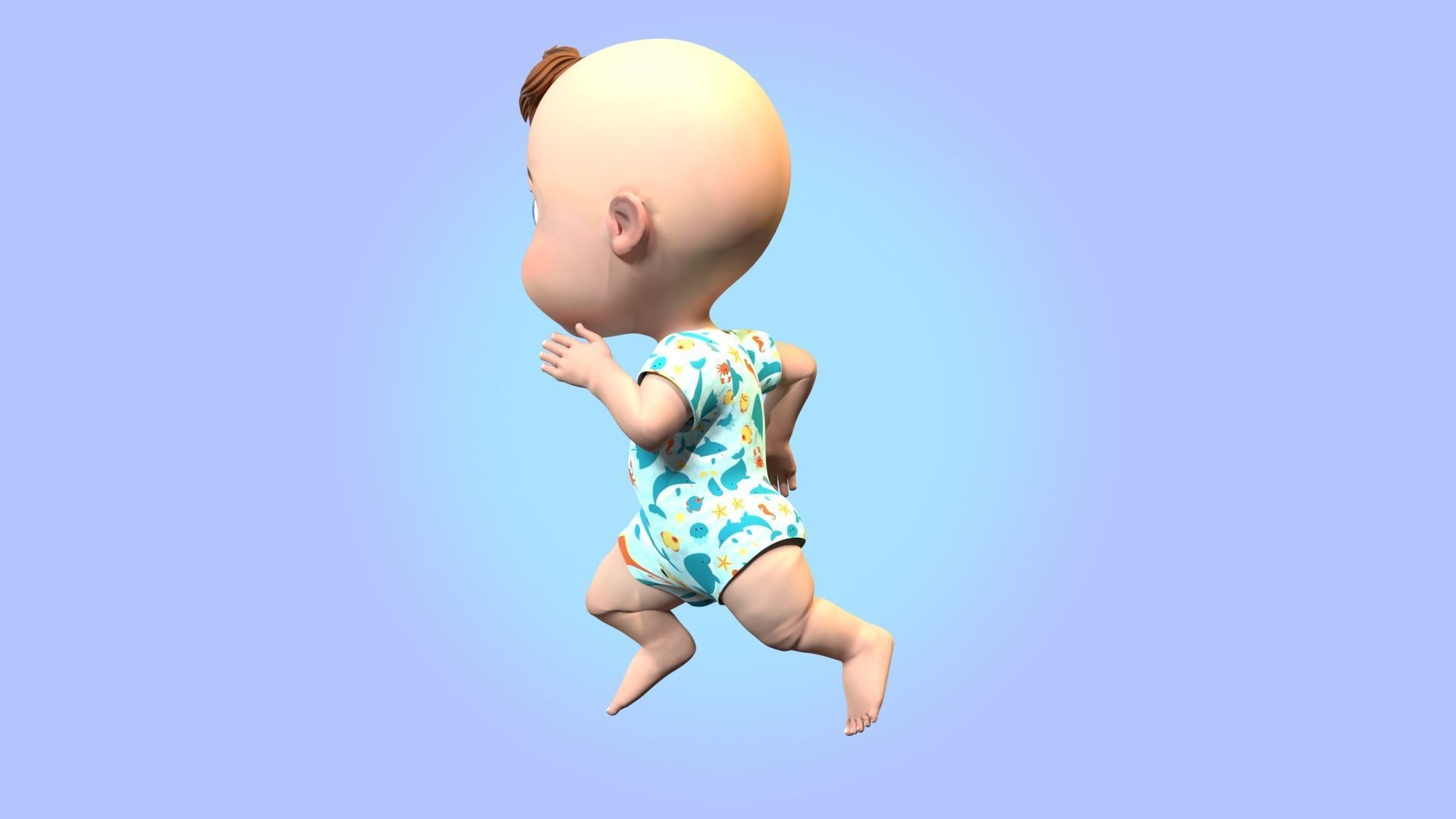 Cartoon Baby Rigged 3D model Low-poly 3D model_13