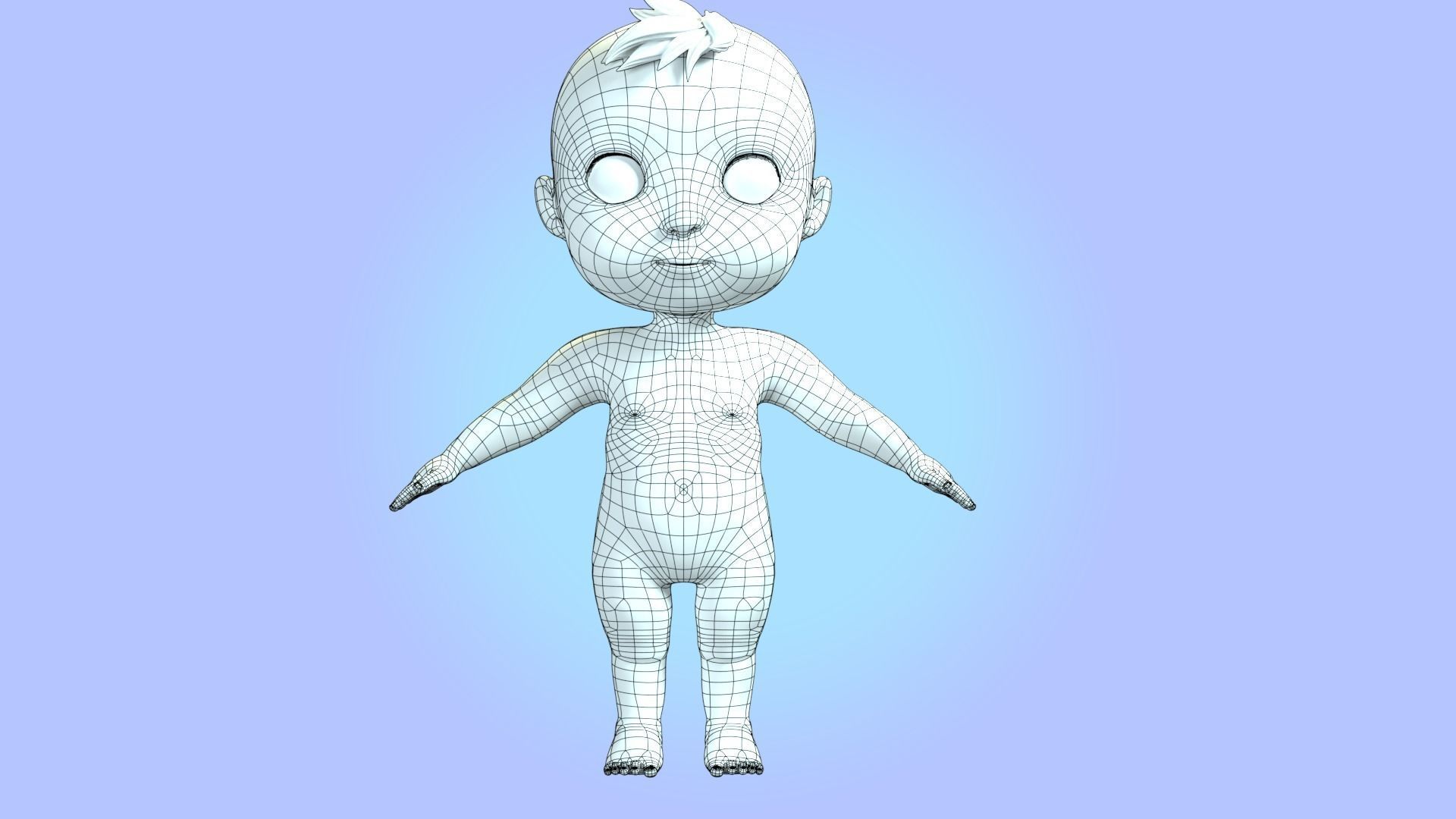 Cartoon Baby Rigged 3D model Low-poly 3D model_31