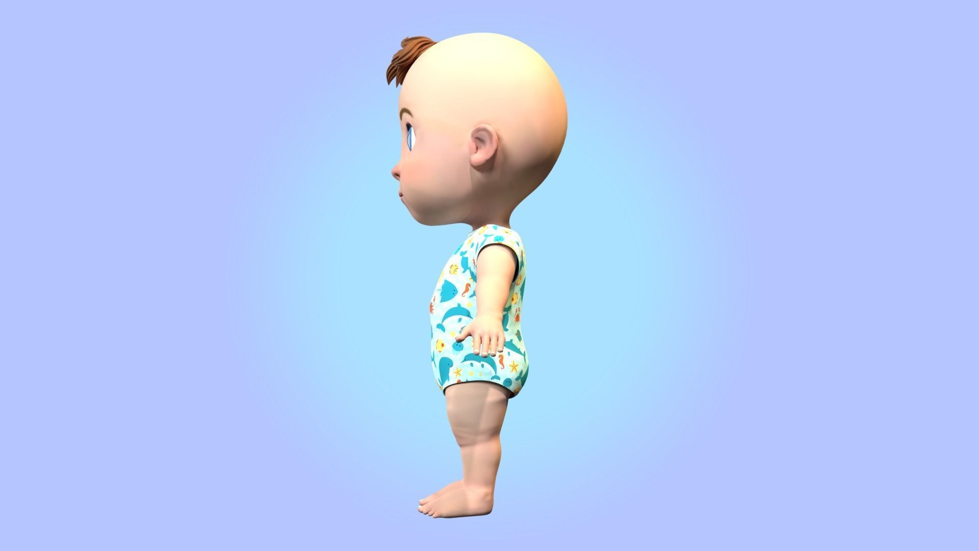 Cartoon Baby Rigged 3D model Low-poly 3D model_11
