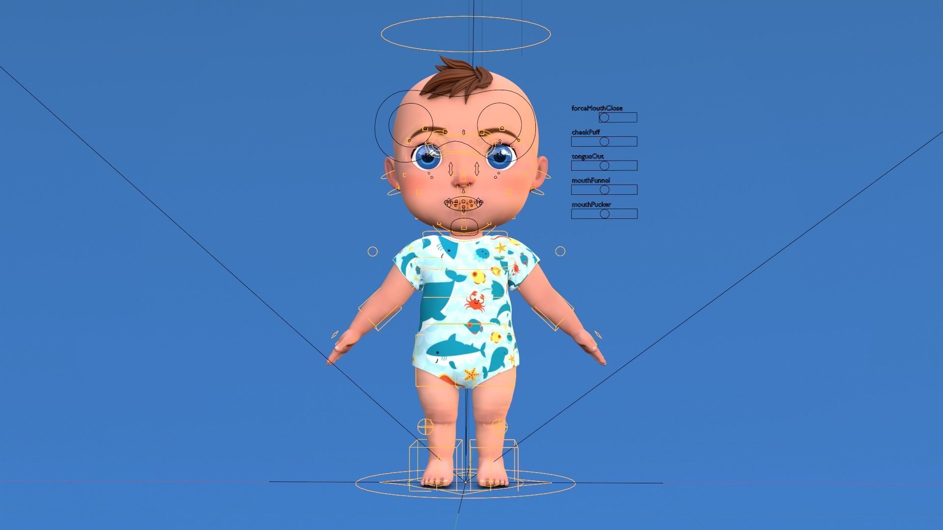 Cartoon Baby Rigged 3D model Low-poly 3D model_18