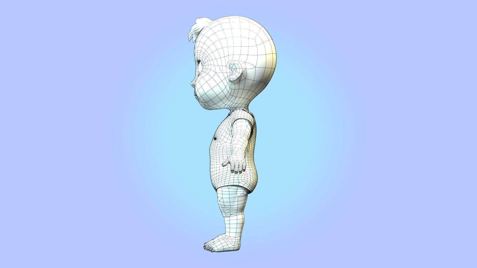 Cartoon Baby Rigged 3D model Low-poly 3D model_27