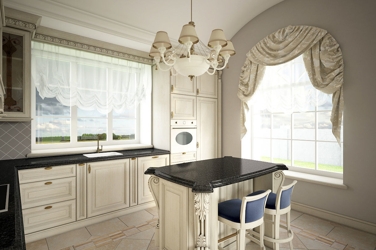 Classic kitchen 3D model_2