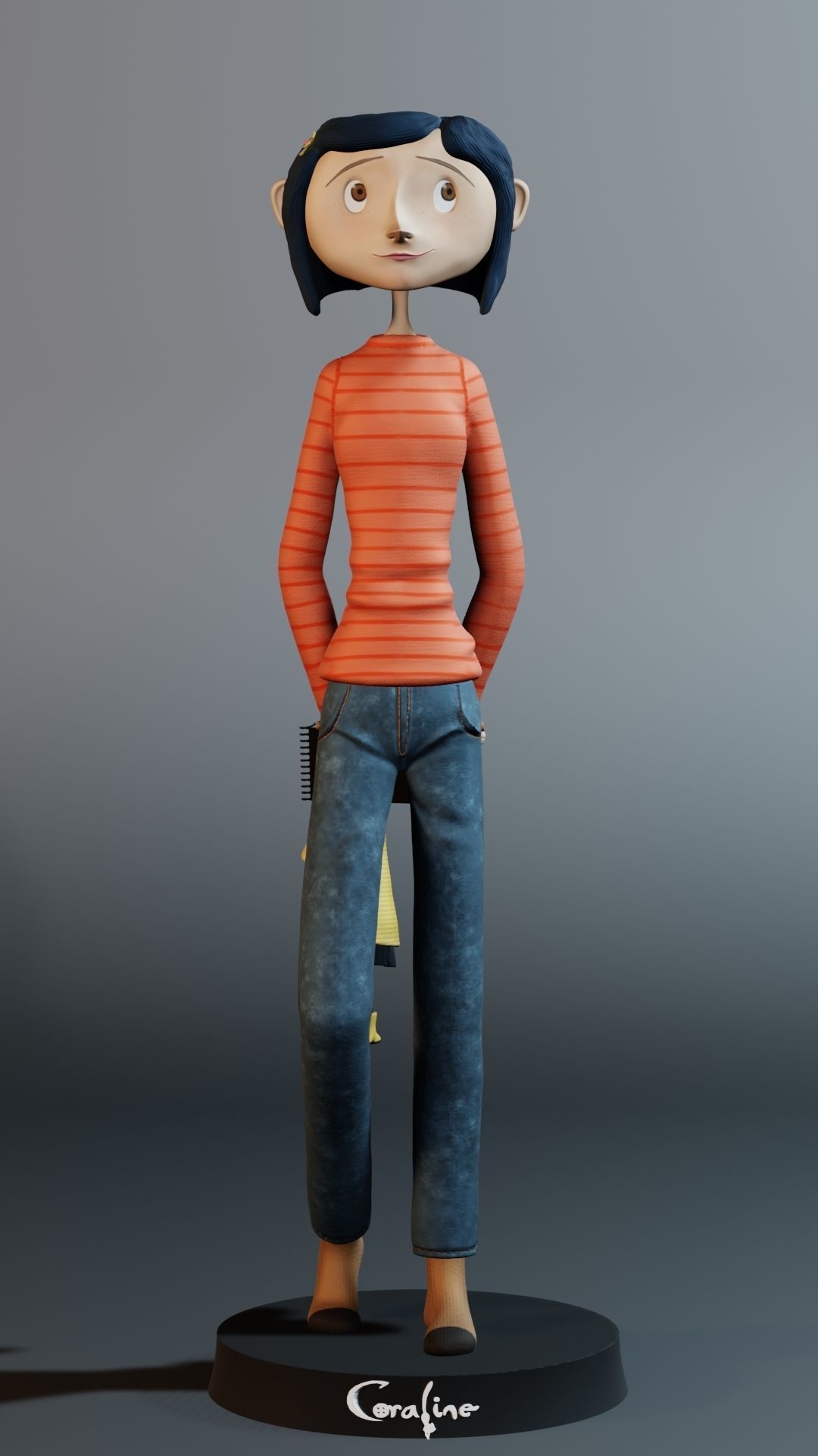 Coraline - Coraline cartoon girl 3D print model_2