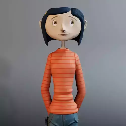 Coraline - Coraline cartoon girl 3D print model