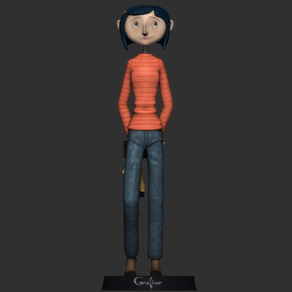 Coraline - Coraline cartoon girl 3D print model_3