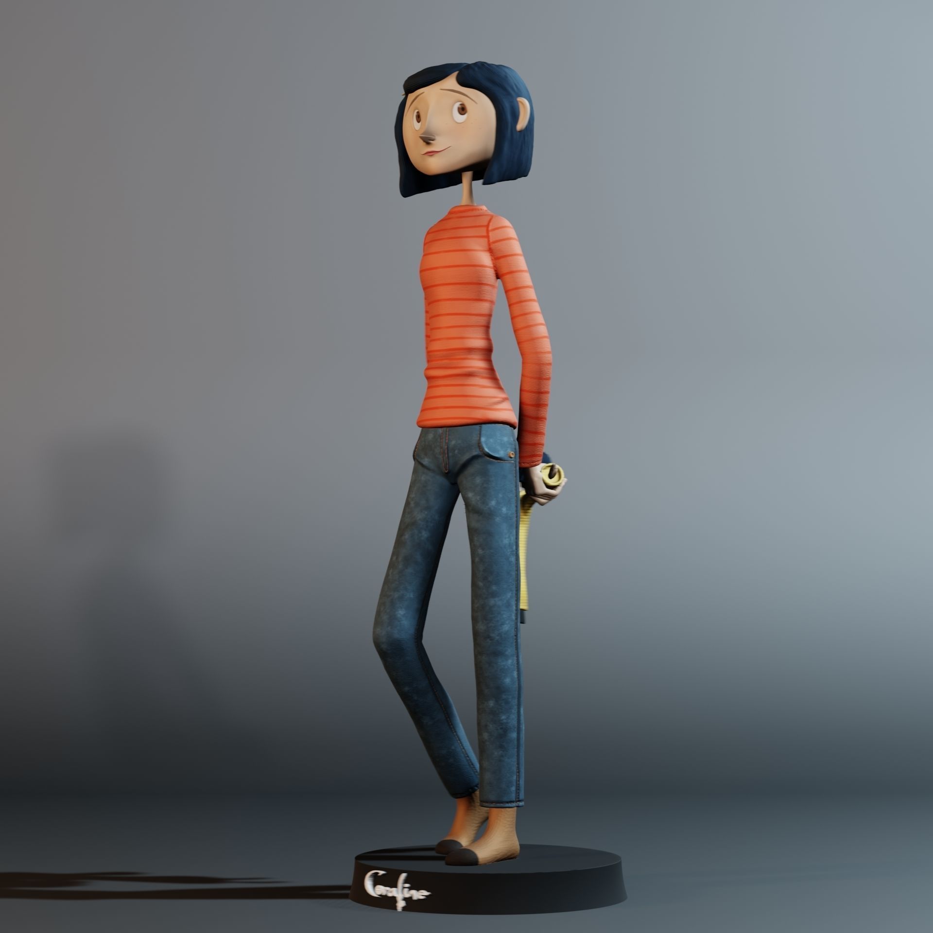 Coraline - Coraline cartoon girl 3D print model_4