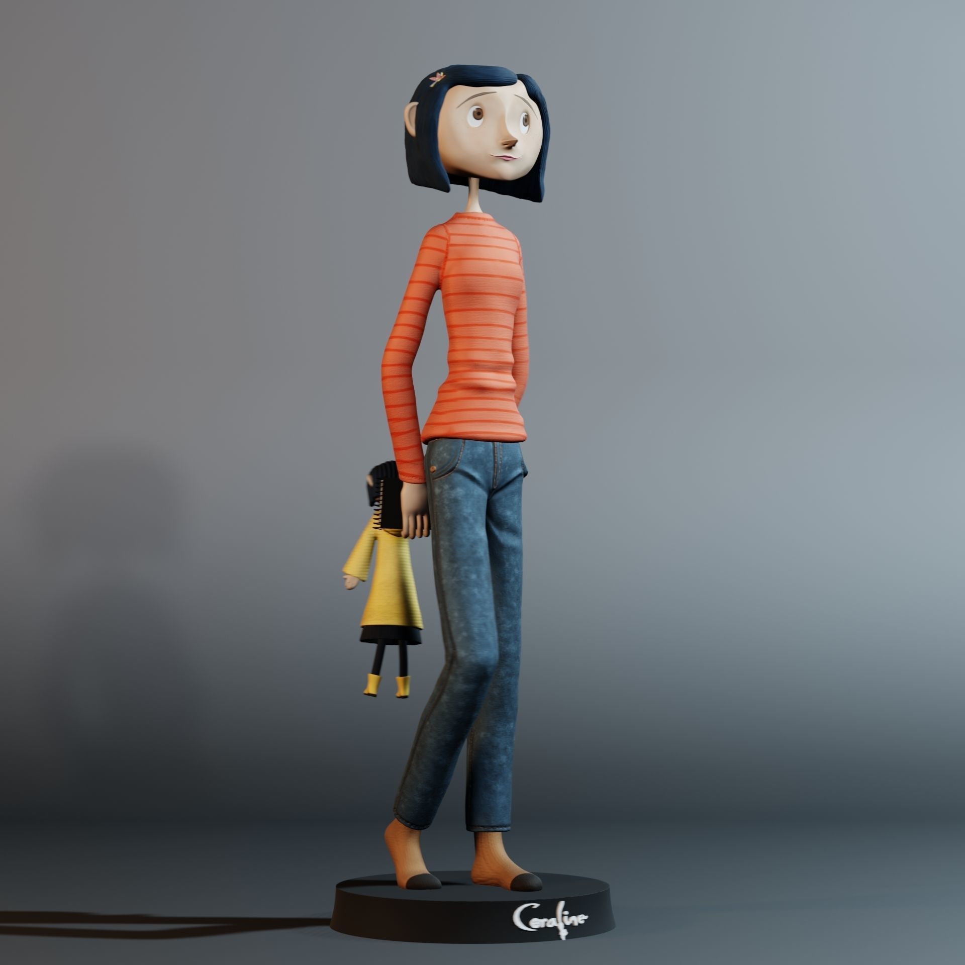 Coraline - Coraline cartoon girl 3D print model_6