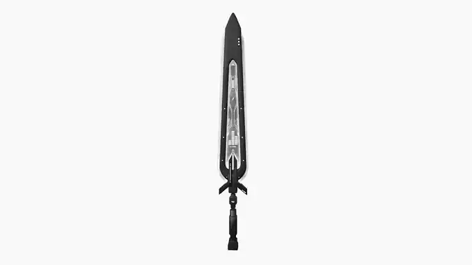 SciFi Sword B07 Black White - Sci Fi Weapon Design Low-poly 3D model