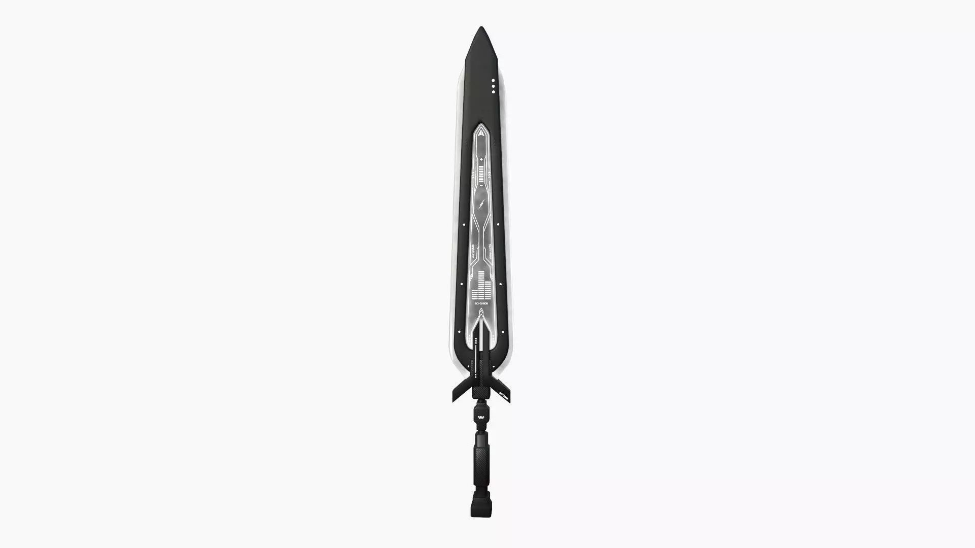 SciFi Sword B07 Black White - Sci Fi Weapon Design Low-poly 3D model_0