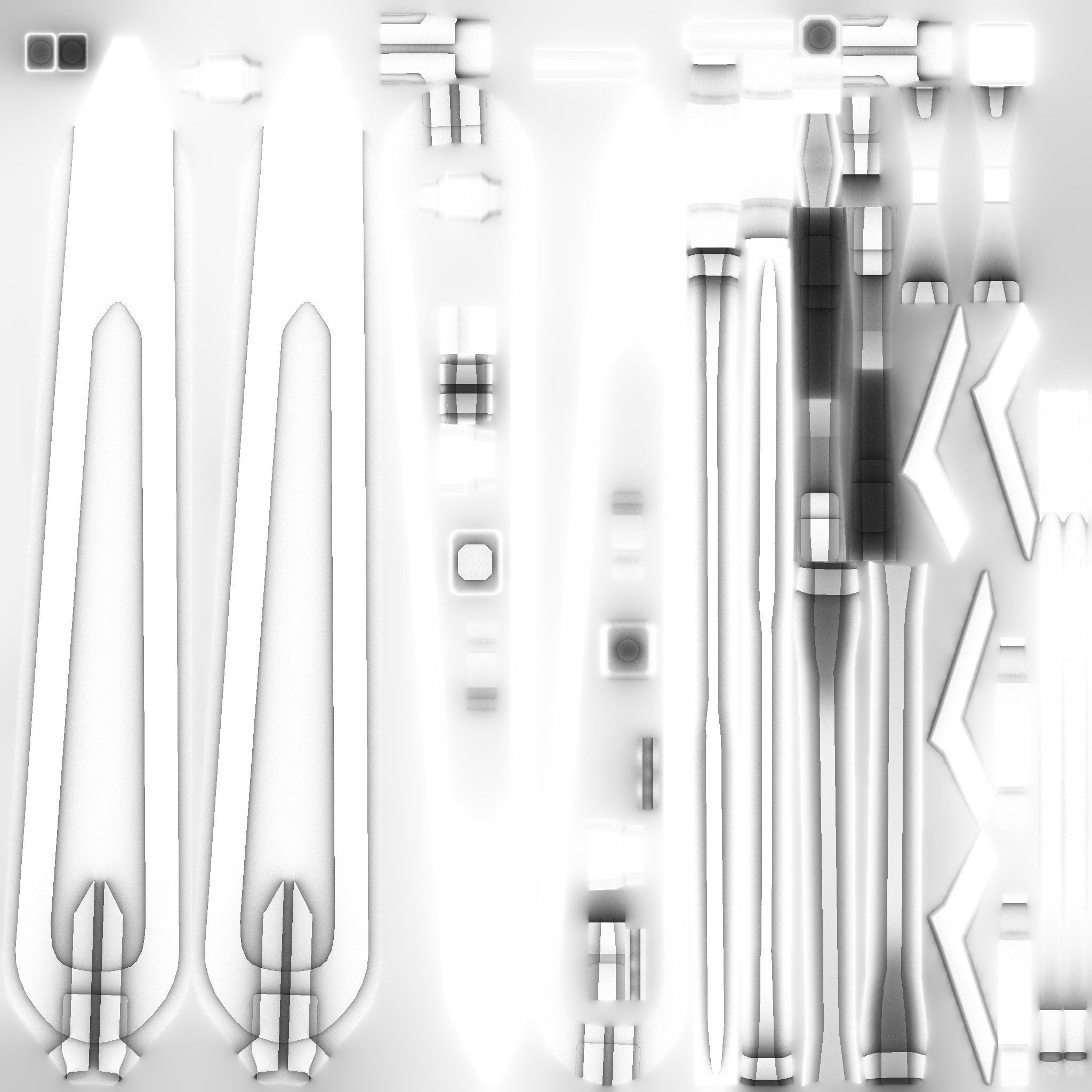 SciFi Sword B07 Black White - Sci Fi Weapon Design Low-poly 3D model_18