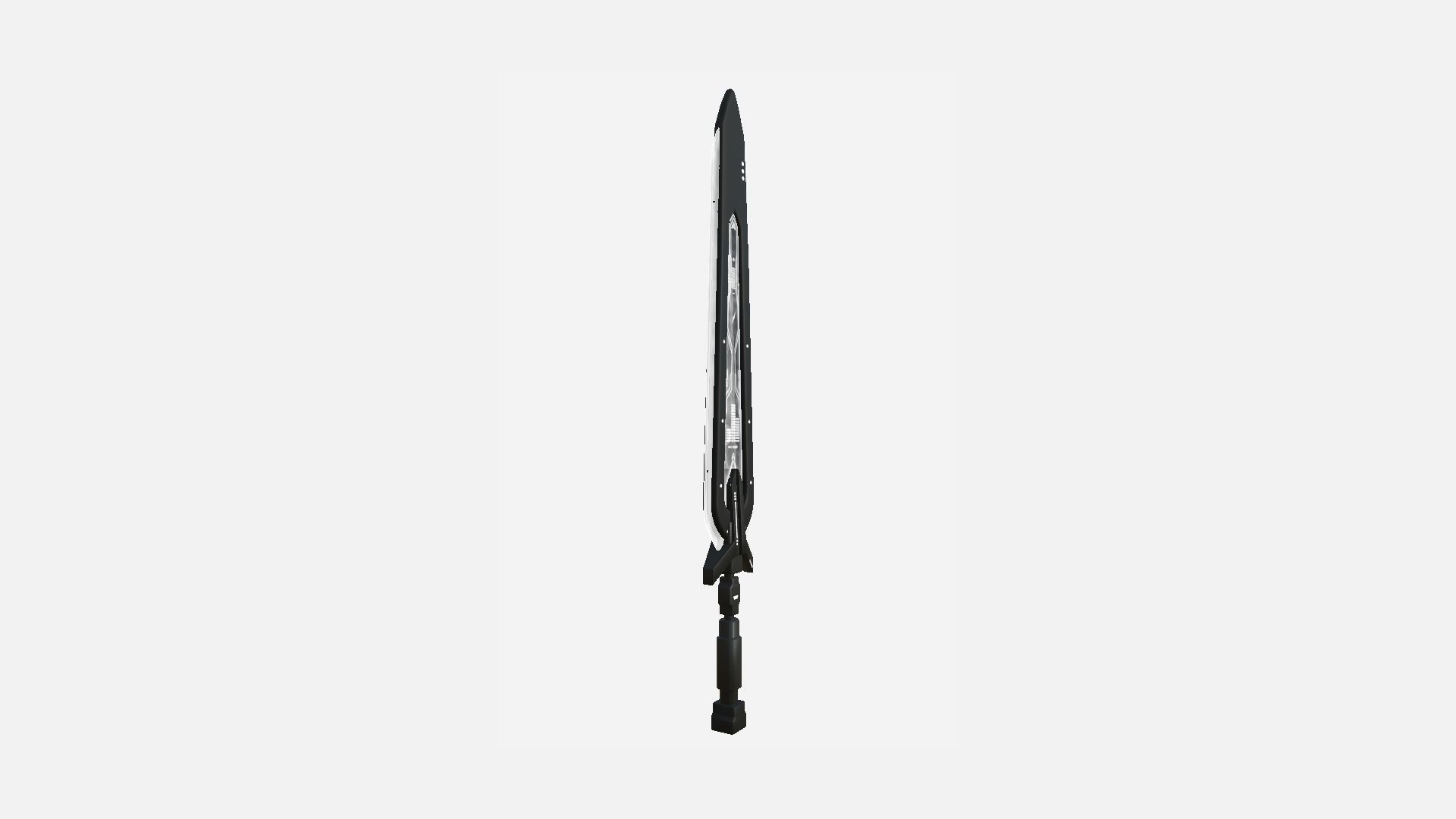 SciFi Sword B07 Black White - Sci Fi Weapon Design Low-poly 3D model_4