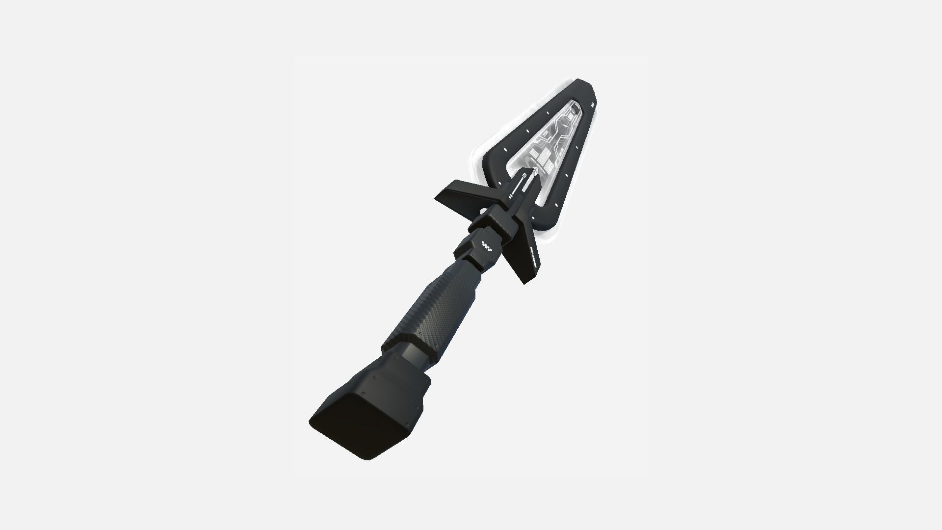 SciFi Sword B07 Black White - Sci Fi Weapon Design Low-poly 3D model_3