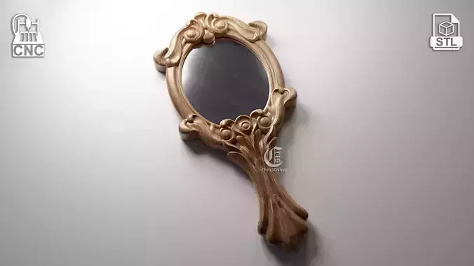 Hand Held Mirror - STL file for CNC