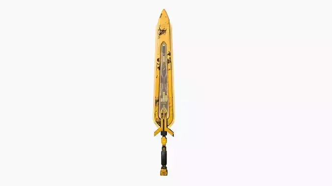 SciFi Sword B08 Yellow - Sci Fi Weapon Design Low-poly 3D model