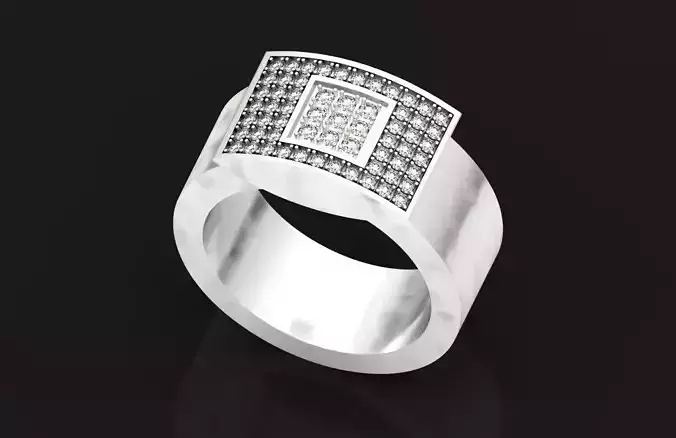  ring with a scattering of stones square wide 704