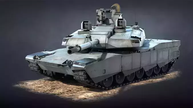 AbramsX armoured tank Low-poly 3D model