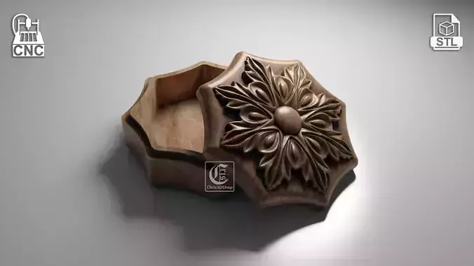 Octagonal Jewelry Box 2 - STL Files for CNC Router