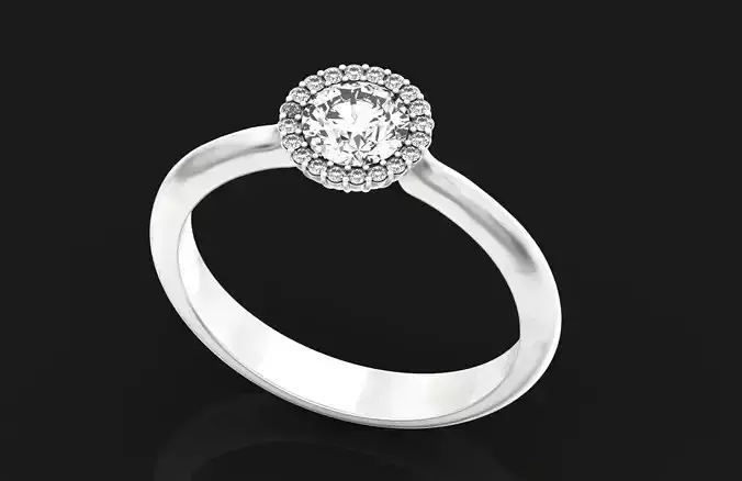  Engagement ring halo  corrugated Cannele Petit