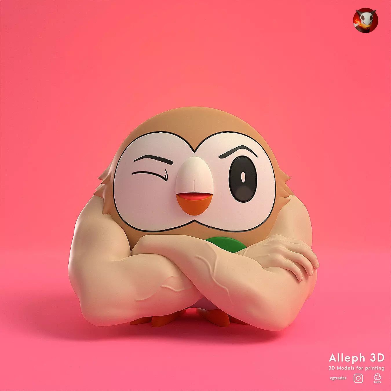 pokemon muscular rowlet Free 3D print model