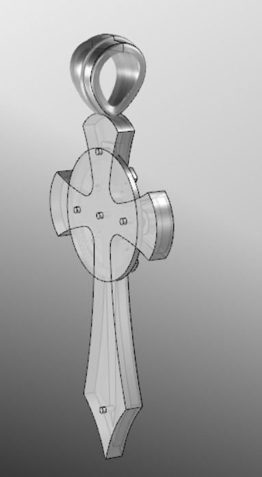 Pendant cross lk2 3D print model_14
