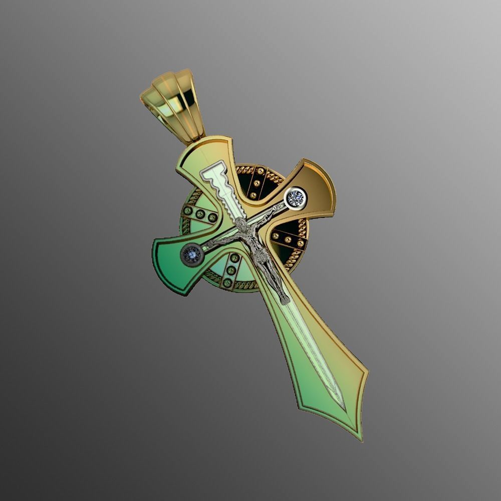 Pendant cross lk2 3D print model_1