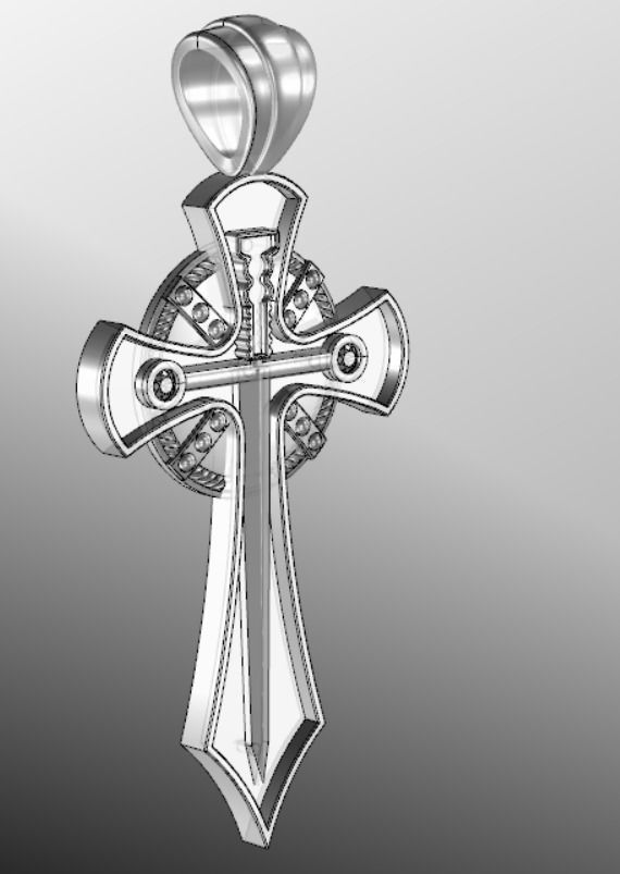 Pendant cross lk2 3D print model_13