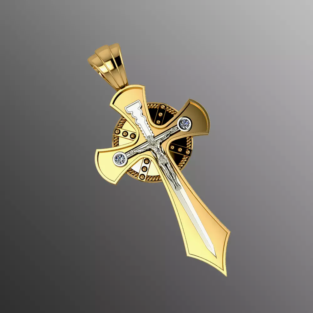 Pendant cross lk2 3D print model_0