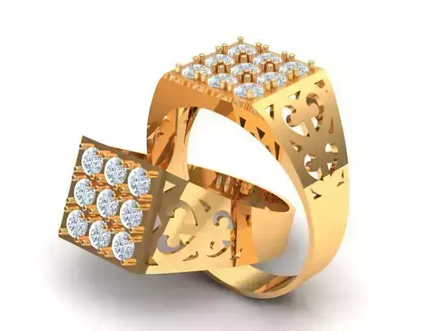 Gents 9 Gems Ring 3D print model