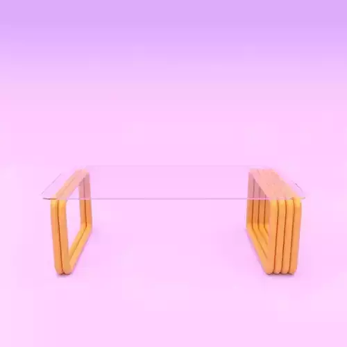 Table glass coffee Low-poly 3D model