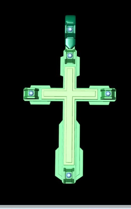Pendant cross akr1 3D print model_8