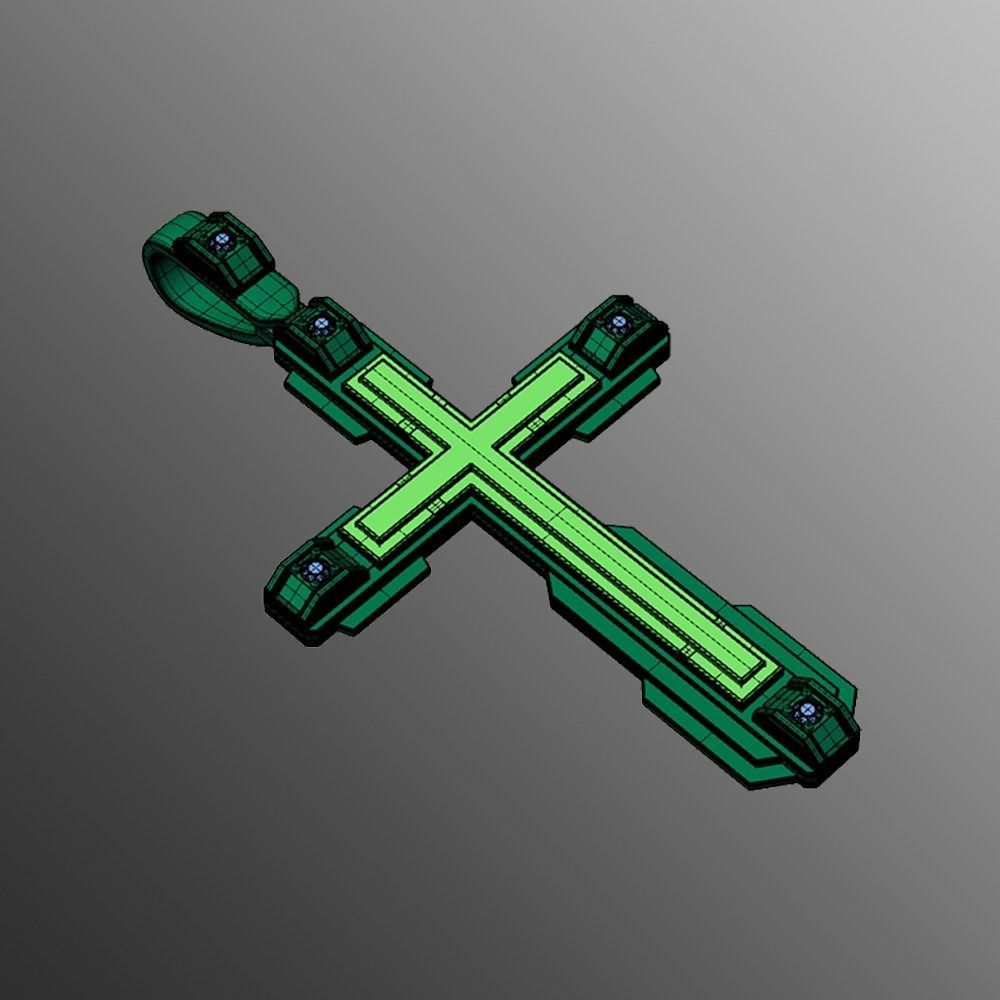 Pendant cross akr1 3D print model_2