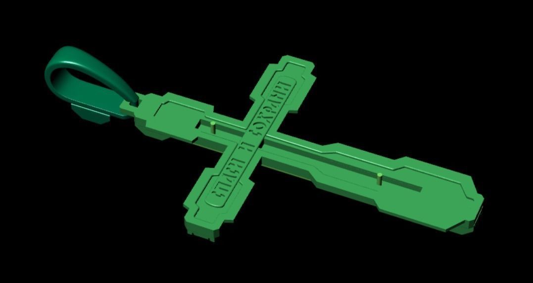 Pendant cross akr1 3D print model_11