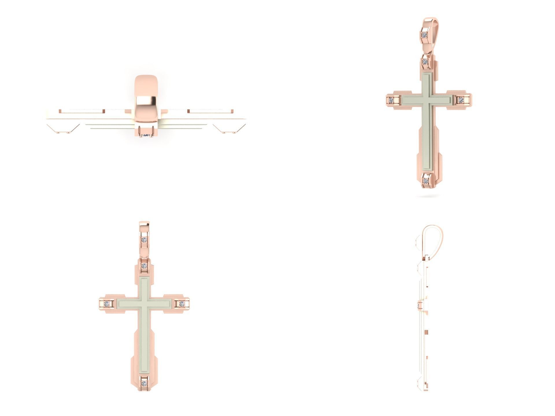 Pendant cross akr1 3D print model_5