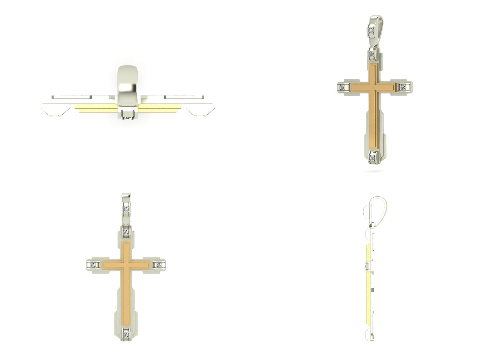 Pendant cross akr1 3D print model_4