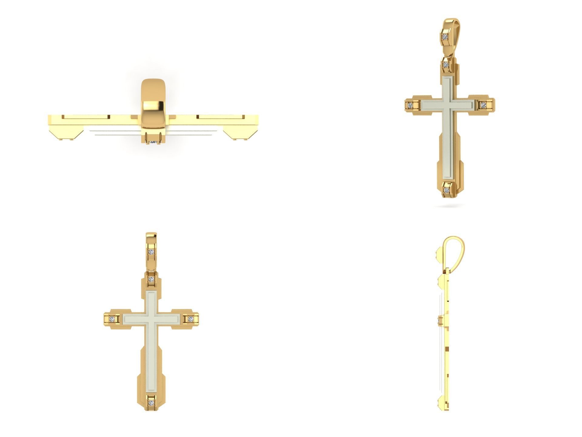 Pendant cross akr1 3D print model_3