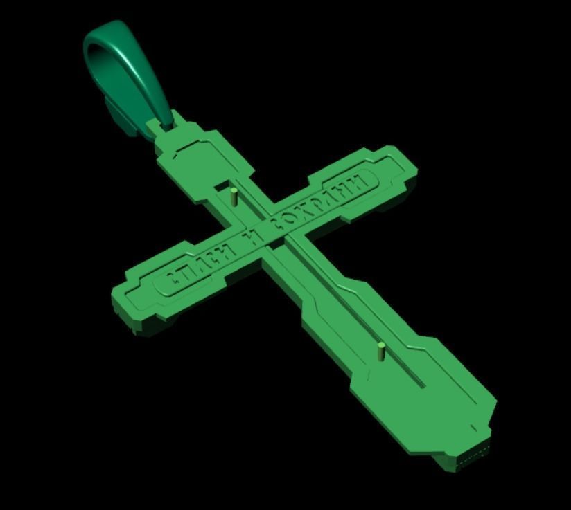 Pendant cross akr1 3D print model_7