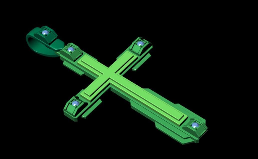 Pendant cross akr1 3D print model_13