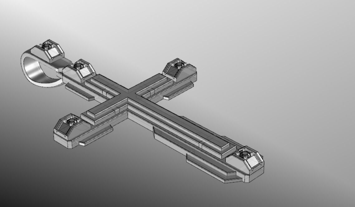 Pendant cross akr1 3D print model_15