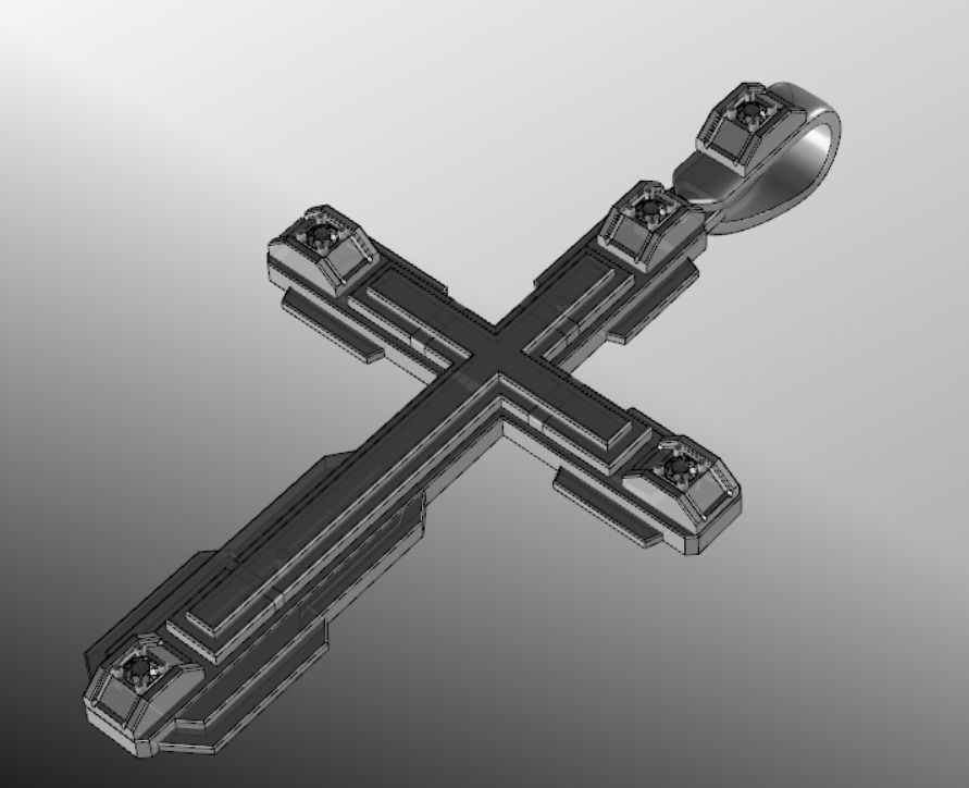 Pendant cross akr1 3D print model_18